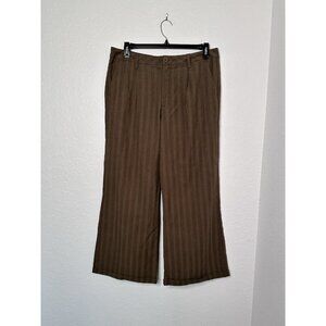 NWOT Kut from the Kloth Selma Wide Leg Cropped Pleated Cuffed Pants Sze 12 Brown